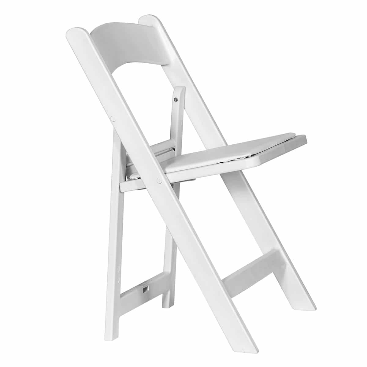 Economic white folding chair Sphinx model - Side view